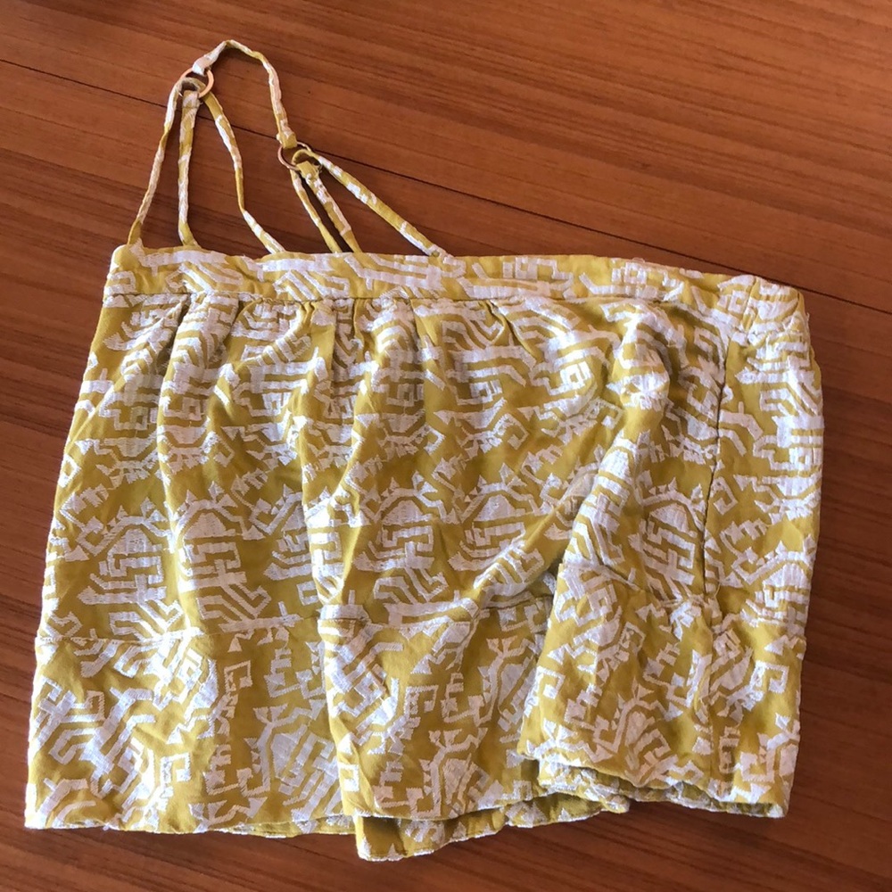 One sleeve embroidered top (Anthropologie)